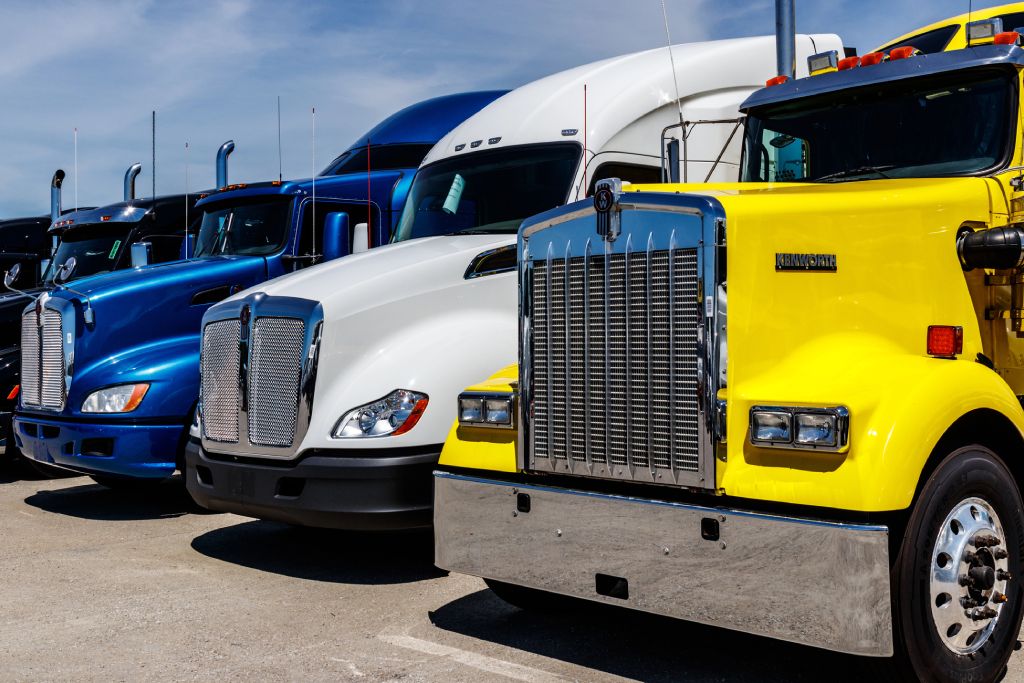 Standing at a truck stop gas station Standing at a truck stop gas station