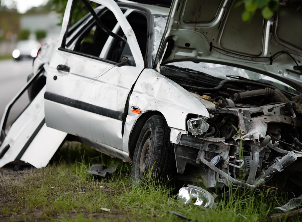 White car had an accident